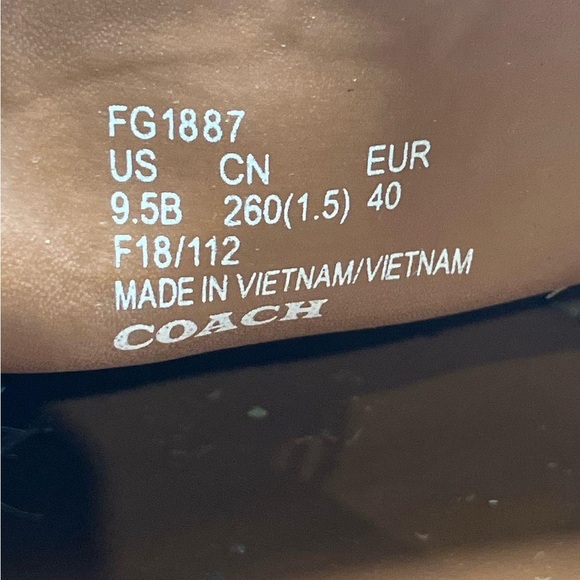 Coach Black Quilted Flats with Gold Accent - Picture 3 of 8